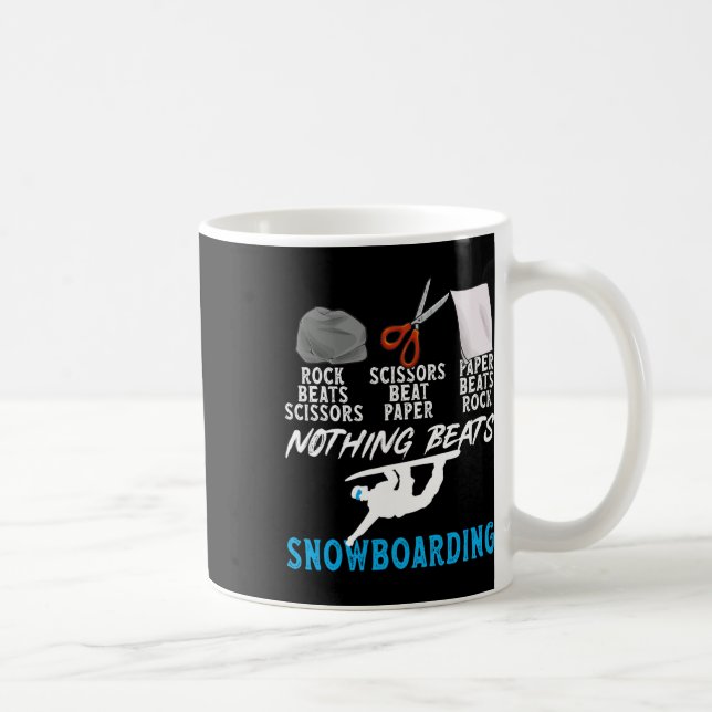 Caneca De Café Tesoura De Papel Rock Nada Bate No Snowboard (Direita)