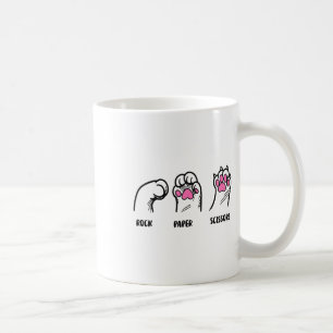 Caneca De Café Tesoura De Papel Rock Pinças De Gato Engraçado Gat