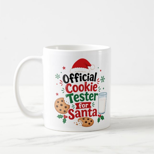 Caneca De Café Testador Oficial de Biscoitos para o Natal de Sant (Esquerda)