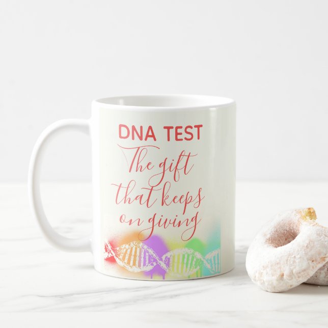 Caneca De Café Teste de DNA de Genealogia Divertido o Presente qu (Com Donut)