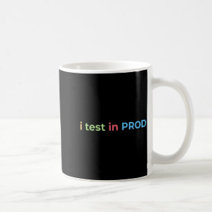 Caneca De Café Teste em Prod Código Divertido Humor Piada Engenhe