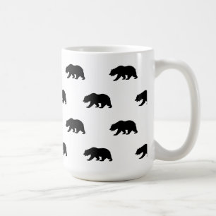 Caneca De Café Teste padrão branco e preto do urso de urso