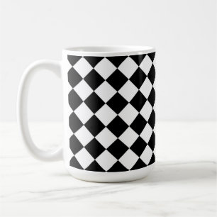 Caneca De Café Teste padrão branco preto da verificação do