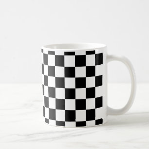 Caneca De Café Teste padrão Checkered preto