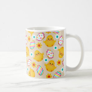 Caneca De Café Teste padrão colorido dos ovos da páscoa e dos
