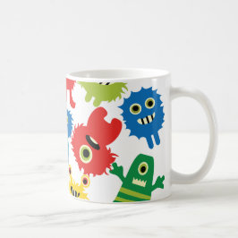 Caneca De Café Teste padrão colorido engraçado bonito dos monstro