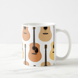 Caneca De Café Teste padrão das guitarra acústicas
