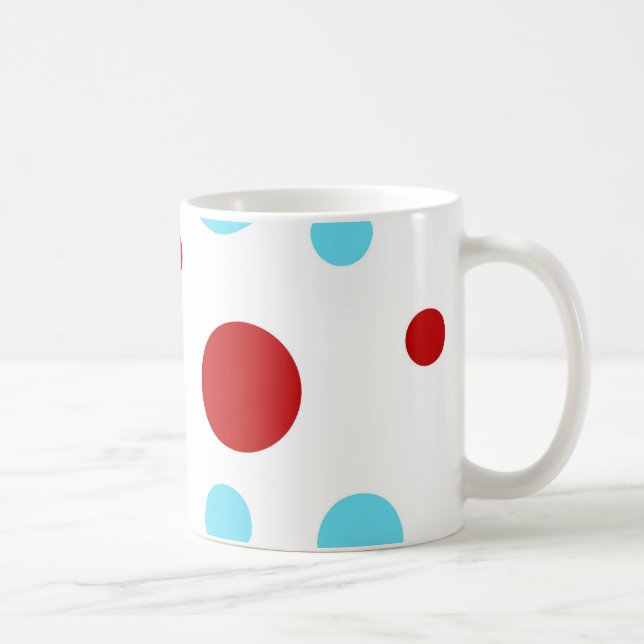 Caneca De Café Teste padrão de bolinhas branco vermelho de (Direita)