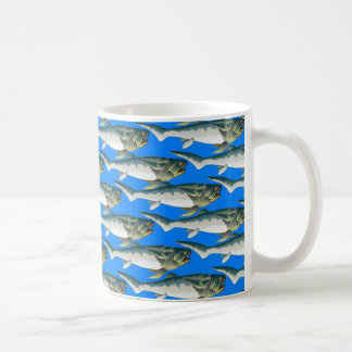 Caneca De Café Teste padrão de Dunkleosteus no azul