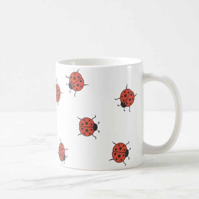Caneca De Café Teste padrão de Ladybugz (Direita)