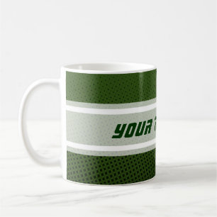 Caneca De Café Teste padrão de pontos engraçado verde escuro +