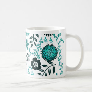 Caneca De Café Teste padrão do azul de turquesa e da verde