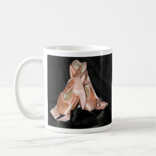 Caneca De Café Teste padrão dos calçados de balé