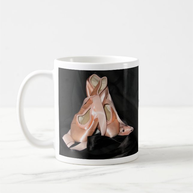 Caneca De Café Teste padrão dos calçados de balé (Esquerda)