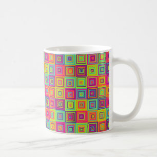 Caneca De Café Teste padrão dos quadrados