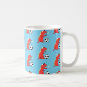Caneca De Café Teste padrão engraçado azul do futebol do