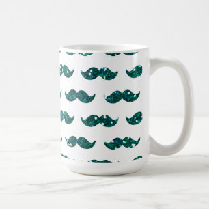 Caneca De Café Teste padrão engraçado do bigode do brilho de