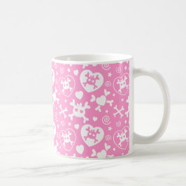 Caneca De Café Teste padrão feminino do crânio