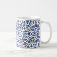 Teste padrão floral turco azul Handmade antigo dos