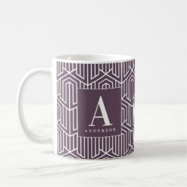 Caneca De Café Teste padrão geométrico da inicial/monograma