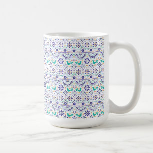 Caneca De Café Teste padrão mexicano da arte popular do azulejo