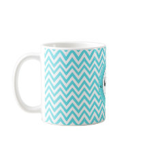 Teste padrão Monogrammed floral de Chevron do azul