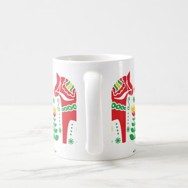 Caneca De Café Teste padrão popular floral do cavalo de Dala do (Alça)