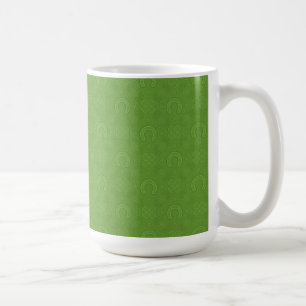 Caneca De Café Teste padrão verde afortunado dos ícones