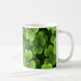Caneca De Café Teste padrão verde da planta do trevo