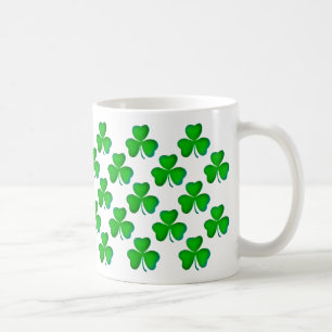 Caneca De Café Teste padrão verde dos trevos