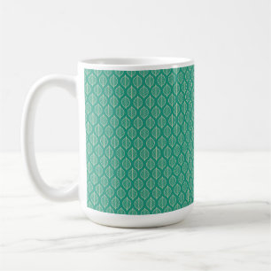 Caneca De Café Teste padrão verde estilizado da folha