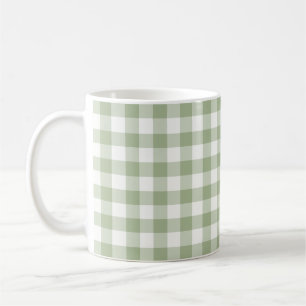 Caneca De Café Teste padrão verificado guingão do verde prudent