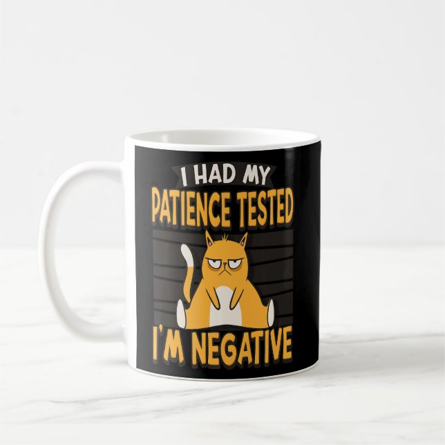 Caneca De Café Testei minha paciência, sou um Sarcasmo de Gato Ne (Esquerda)