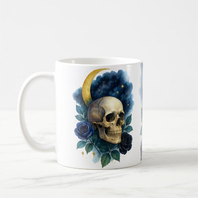 Caneca De Café Testemunha Ética Gótica Floral de Halloween Creepy (Esquerda)