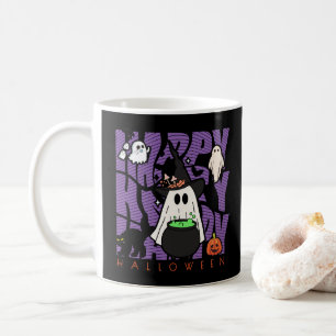 Caneca De Café Testemunhar Divertido Feliz Halloween Magic & Mi
