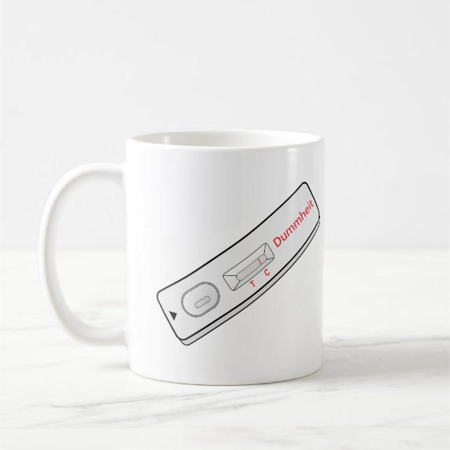 Caneca De Café Testkit Dummheit Covid 19 Vírus Coronavirus Corona (Esquerda)