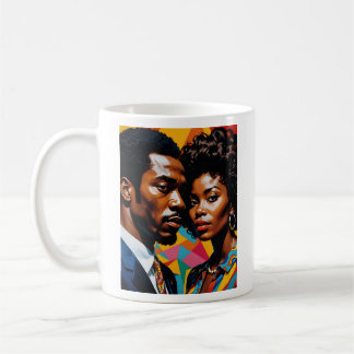 Caneca De Café Teto de Arte Afrocêntrico Vibrante para Casal de E