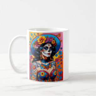 Caneca De Café Teto de Arte Colorida de Mão-de-Açúcar