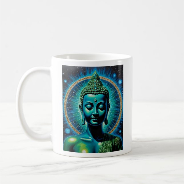 Caneca De Café Teto de Arte Espiritual Celestial Buda Cósmica (Esquerda)