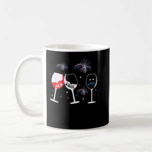 Caneca De Café Teto de Vidro Branco Vermelho e Azul Engraçado par