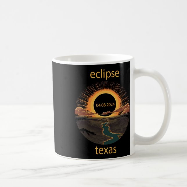 Caneca De Café Texas Eclipse April 8 2024 04.08.2024 Texas Solar (Direita)