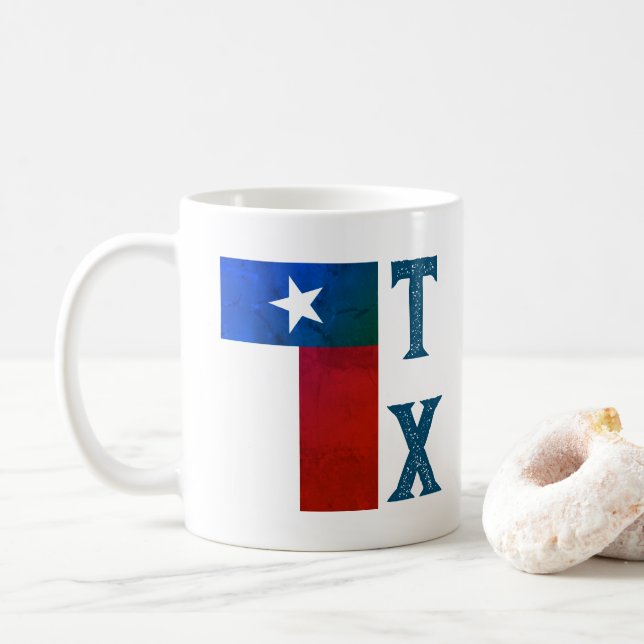 Caneca De Café Texas Flag (vertical) (Com Donut)