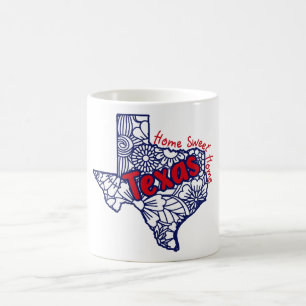 Caneca De Café Texas Floral Doodles