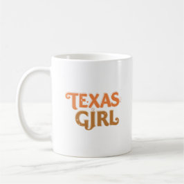 Caneca De Café Texas Girl Apricot Font Design 