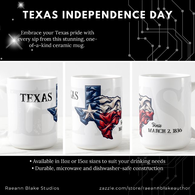 Caneca De Café Texas Independence Day Ceramic Mug (Criador carregado)