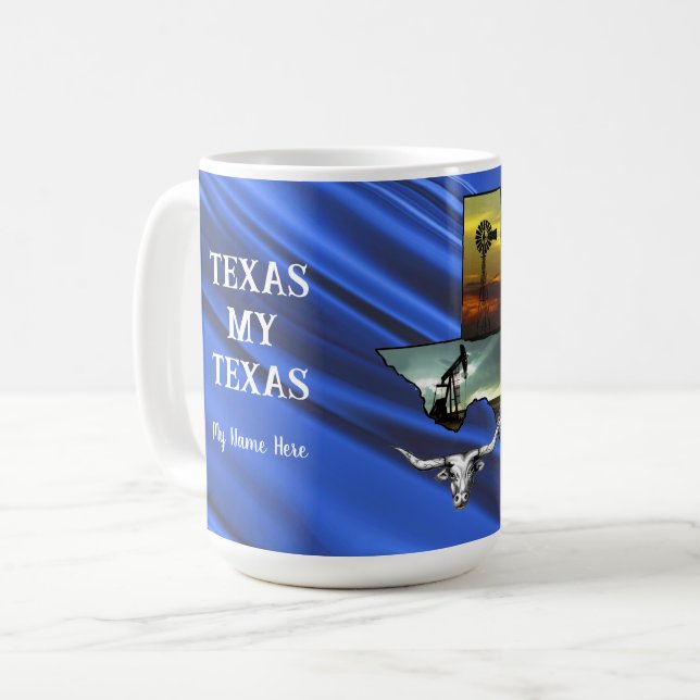 Caneca De Café Texas My Texas personalizou Coffee Mug (Frente Esquerda)
