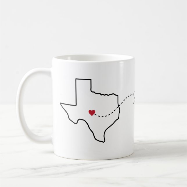 Caneca De Café Texas para a Califórnia - Heart2Heart (Esquerda)
