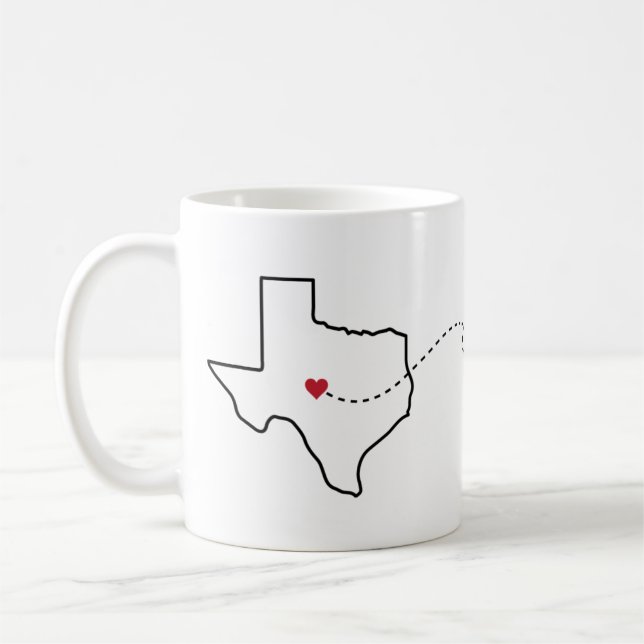 Caneca De Café Texas para a Carolina do Sul - Heart2Heart (Esquerda)