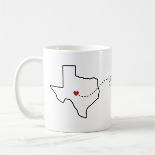 Caneca De Café Texas para Louisiana - Heart2Heart