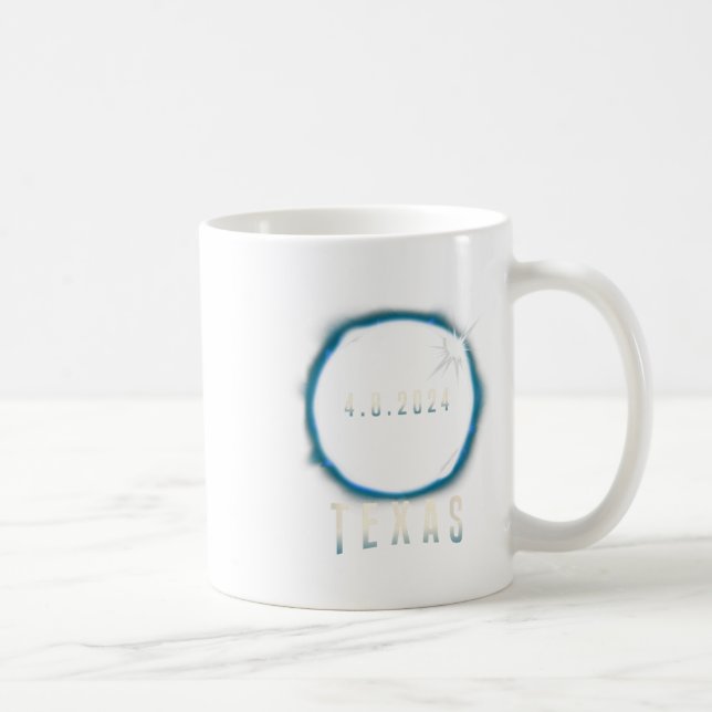 Caneca De Café Texas Total Solar Eclipse 2024 Blue April 8 Men Wo (Direita)
